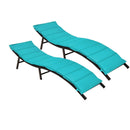 2Pcs Folding Patio Lounger Chair by LJGDeals