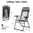 2 Pieces Patio Adjustable Folding Recliner Chairs with 7 Level Adjustable Backrest by LJGDeals