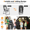 2 Pieces Patio Adjustable Folding Recliner Chairs with 7 Level Adjustable Backrest by LJGDeals