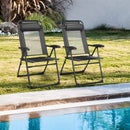 2 Pieces Patio Adjustable Folding Recliner Chairs with 7 Level Adjustable Backrest by DirectDeals