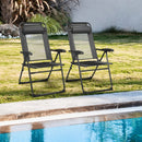 2 Pieces Patio Adjustable Folding Recliner Chairs with 7 Level Adjustable Backrest by LJGDeals