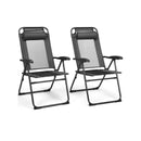 2 Pieces Patio Adjustable Folding Recliner Chairs with 7 Level Adjustable Backrest by LJGDeals