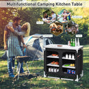 Outdoor Camping Cooking Table with Storage Organizer by LJGDeals
