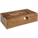 48 x 27 Inch Outdoor Gas Fire Pit Table 50 000 BTU with Lava Rocks and Cover by LJGDeals