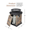 40000BTU Outdoor Propane Burning Fire Bowl Column Realistic Look Firepit Heater