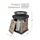 40000BTU Outdoor Propane Burning Fire Bowl Column Realistic Look Firepit Heater by LJGDeals