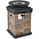 40000BTU Outdoor Propane Burning Fire Bowl Column Realistic Look Firepit Heater by LJGDeals