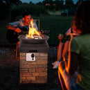 40000BTU Outdoor Propane Burning Fire Bowl Column Realistic Look Firepit Heater by LJGDeals