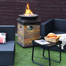 40000BTU Outdoor Propane Burning Fire Bowl Column Realistic Look Firepit Heater by LJGDeals