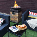 40000BTU Outdoor Propane Burning Fire Bowl Column Realistic Look Firepit Heater by LJGDeals