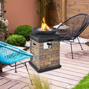 40000BTU Outdoor Propane Burning Fire Bowl Column Realistic Look Firepit Heater by LJGDeals