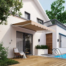 8 x 6.6 Feet Patio Retractable Awning with Manual Crank Handle by LJGDeals