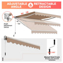 8 x 6.6 Feet Patio Retractable Awning with Manual Crank Handle by LJGDeals
