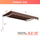 8 x 6.6 Feet Patio Retractable Awning with Manual Crank Handle by LJGDeals