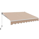 10 x 8.2 Feet Retractable Awning with Easy Opening Manual Crank Handle-Brown by DirectDeals