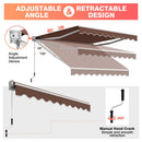 10 x 8.2 Feet Retractable Awning with Easy Opening Manual Crank Handle by LJGDeals
