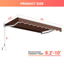10 x 8.2 Feet Retractable Awning with Easy Opening Manual Crank Handle by LJGDeals