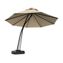11 Feet Outdoor Cantilever Hanging Umbrella with Base and Wheels by LJGDeals