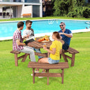 6 Person Wooden Picnic Table Set with Bench and Umbrella Hold by LJGDeals