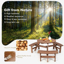 6 Person Wooden Picnic Table Set with Bench and Umbrella Hold by LJGDeals