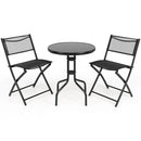 3 Pieces Folding Bistro Table Chairs Set for Indoor and Outdoor by LJGDeals