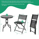3 Pieces Folding Bistro Table Chairs Set for Indoor and Outdoor by LJGDeals