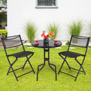 3 Pieces Folding Bistro Table Chairs Set for Indoor and Outdoor by LJGDeals