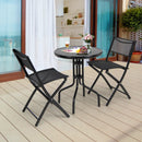 3 Pieces Folding Bistro Table Chairs Set for Indoor and Outdoor by LJGDeals