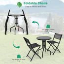 3 Pieces Folding Bistro Table Chairs Set for Indoor and Outdoor by LJGDeals