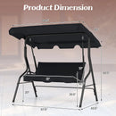 3 Seat Outdoor Patio Canopy Swing with Cushioned Steel Frame-Blue by LJGDeals
