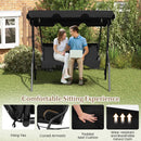 3 Seat Outdoor Patio Canopy Swing with Cushioned Steel Frame-Blue by LJGDeals