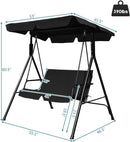 Loveseat Cushioned Patio Steel Frame Swing Glider by LJGDeals