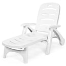 5 Position Adjustable Folding Lounger Chaise Chair-Gray by DirectDeals