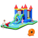 Inflatable Bounce House Castle Water Slide with Climbing Wall and 580W Blower by LJGDeals