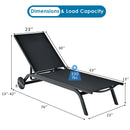 Aluminum Fabric Outdoor Patio Lounge Chair with Adjustable Reclining by LJGDeals