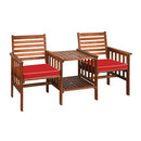 3 pcs Outdoor Patio Table Chairs Set Acacia Wood Loveseat by LJGDeals