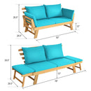 Adjustable Patio Convertible Sofa with Thick Cushion by LJGDeals