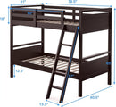 Twin Over Twin Bunk Bed Convertible 2 Individual Beds Wooden by LJGDeals