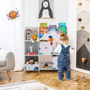 Kids Toy and Book Organizer Children Wooden Storage Cabinet with Storage Bins by LJGDeals