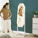 Standing Jewelry Cabinet Armoire Organizer LED Light Mirror Lockable White by LJGDeals