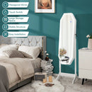 Standing Jewelry Cabinet Armoire Organizer LED Light Mirror Lockable White by LJGDeals