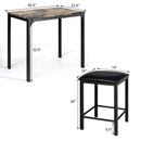 3 Piece Counter Height Dining Set Faux Marble Table by LJGDeals