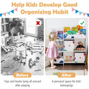 Kids Toy and Book Organizer Children Wooden Storage Cabinet with Storage Bins by LJGDeals