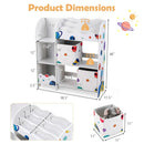 Kids Toy and Book Organizer Children Wooden Storage Cabinet with Storage Bins by LJGDeals