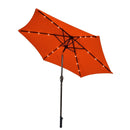 9 Feet Solar LED Lighted Patio Market Umbrella Tilt Adjustment Crank Lift by LJGDeals