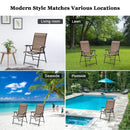 2 Pieces Outdoor Patio Folding Chair with Armrest for Camping Garden by DirectDeals