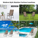 2 Pieces Outdoor Patio Folding Chair with Armrest for Camping Garden by LJGDeals