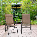 2 Pieces Outdoor Patio Folding Chair with Armrest for Camping Garden by LJGDeals