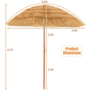 6.5 Feet Portable Thatched Tiki Beach Umbrella with Adjustable Tilt by LJGDeals