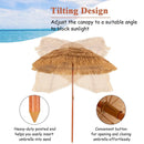 6.5 Feet Portable Thatched Tiki Beach Umbrella with Adjustable Tilt by LJGDeals